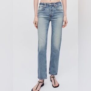 Re/Done Mid Rise Stovepipe Comfort Stretch Jeans